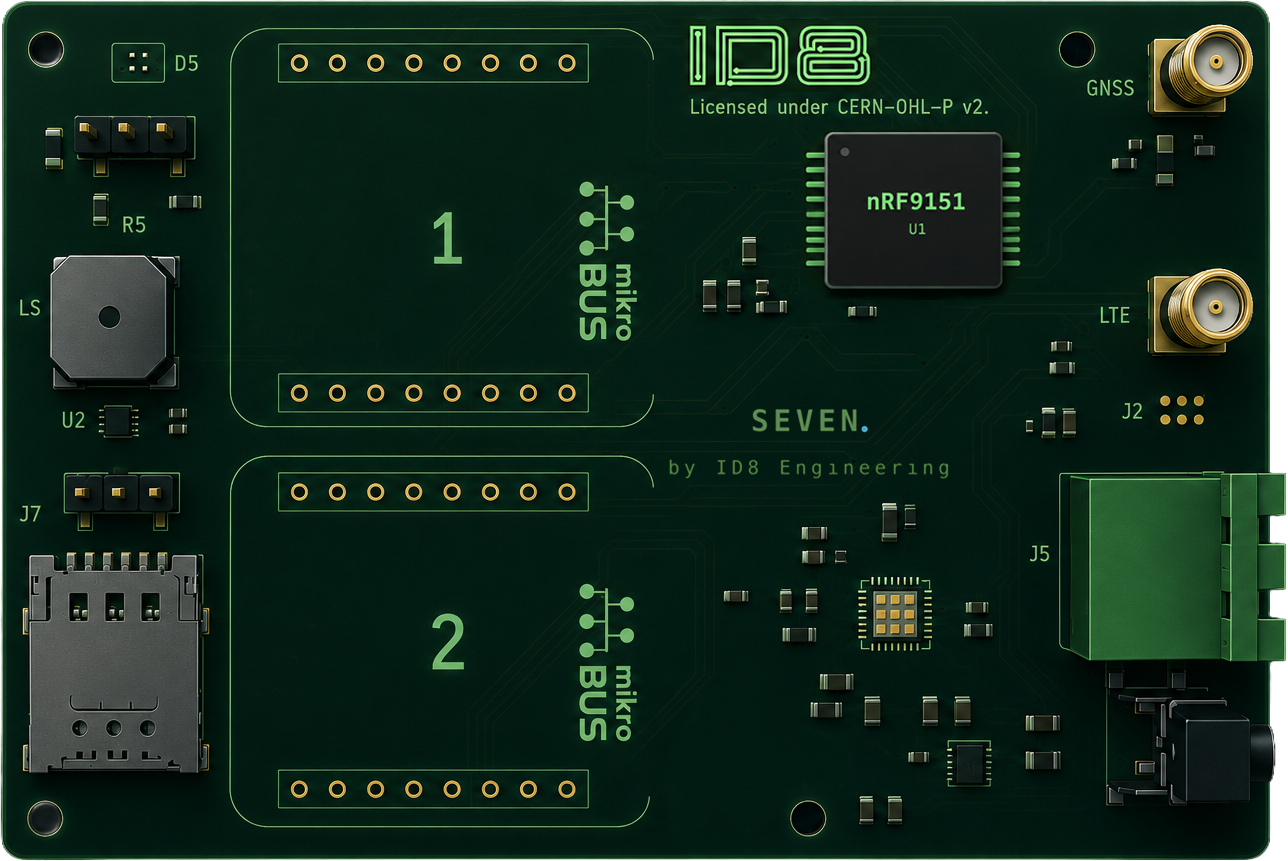 Seven nRF9151 cellular IoT development board
